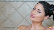 Glamorous latin chick cleans astounding body in 4k closeup