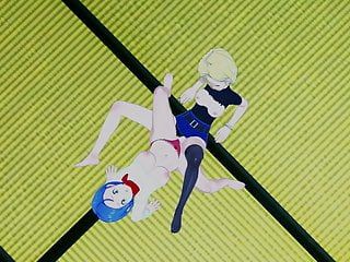 Bulma and android eighteen having sexy lesbo sex.