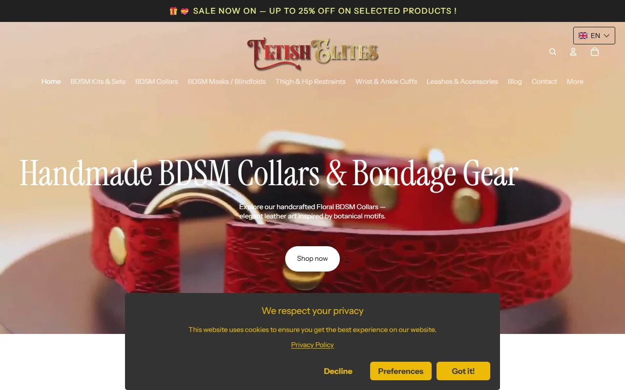 Screenshot of Fetishelites Website Review